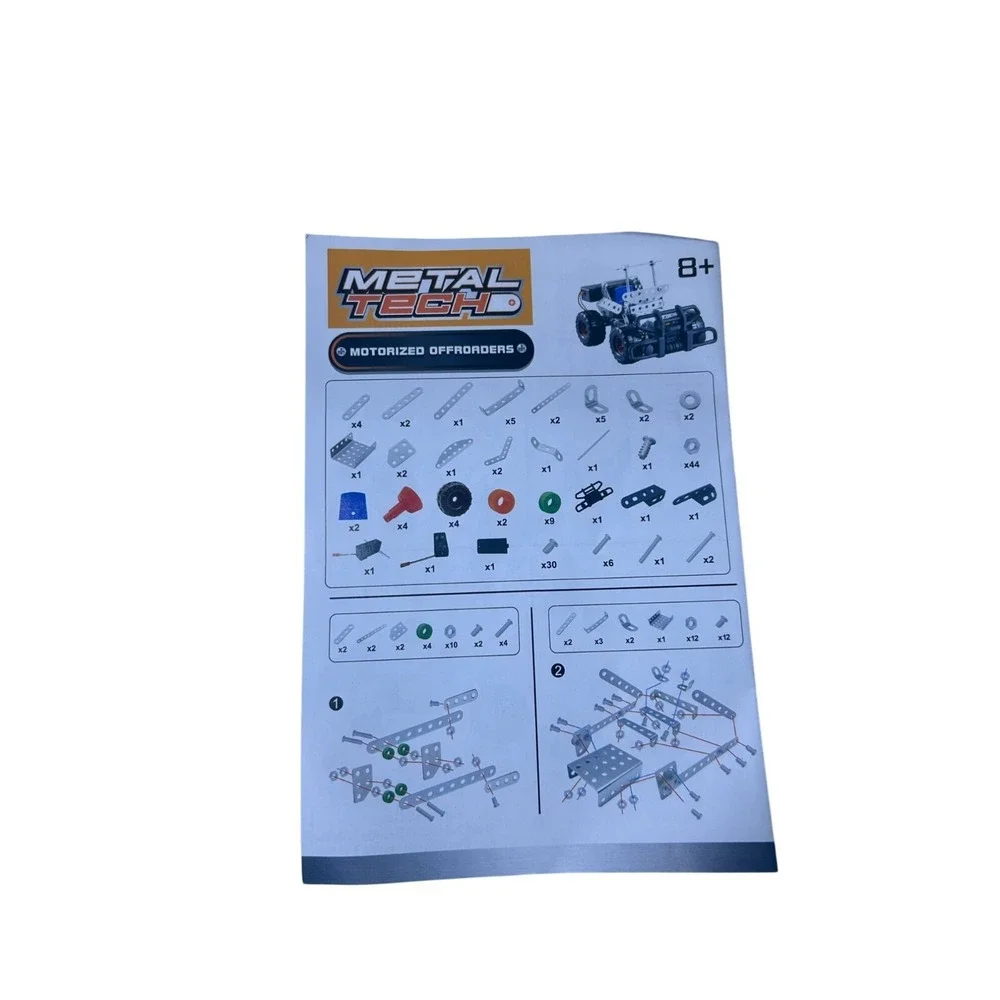 Metal Tech 2 In 1 Motorized Metal Build & Play Construction Set Real Metal Parts